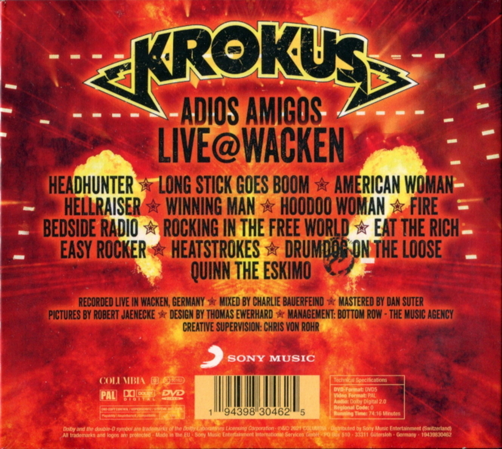 Krokus / Adios Amigos Live @ Wacken (CD+DVD)