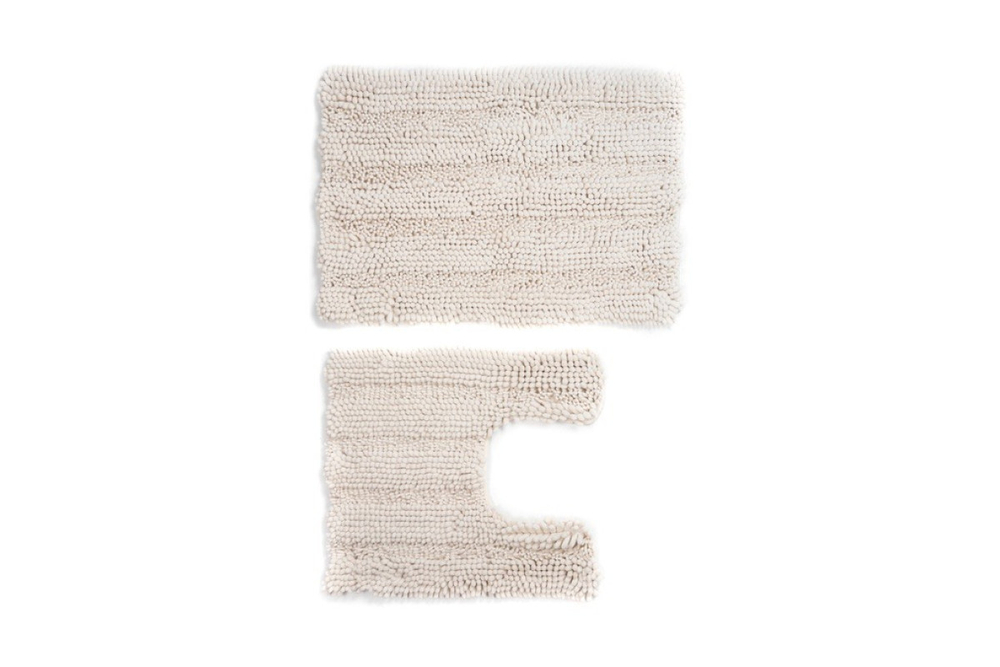 Набор ковриков для ванной и туалета Chenille Home One 50х80, 50х60 U-shape, молочный