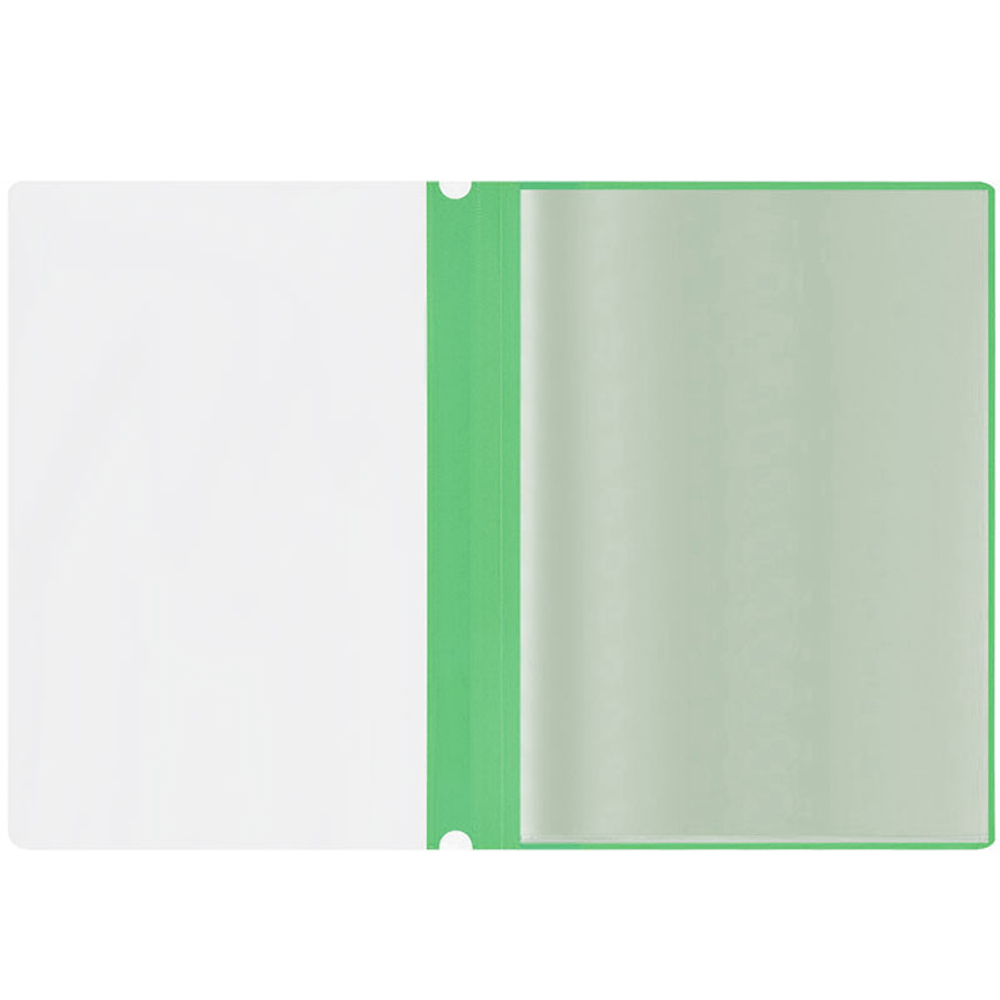 Папка с файлами СТАММ на 10 вкладышей с перфорацией, зеленая