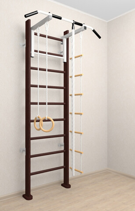 Деревянная шведская стенка Sv Sport 902в (Турник стандарт/Канат/Кольца/Лестница)