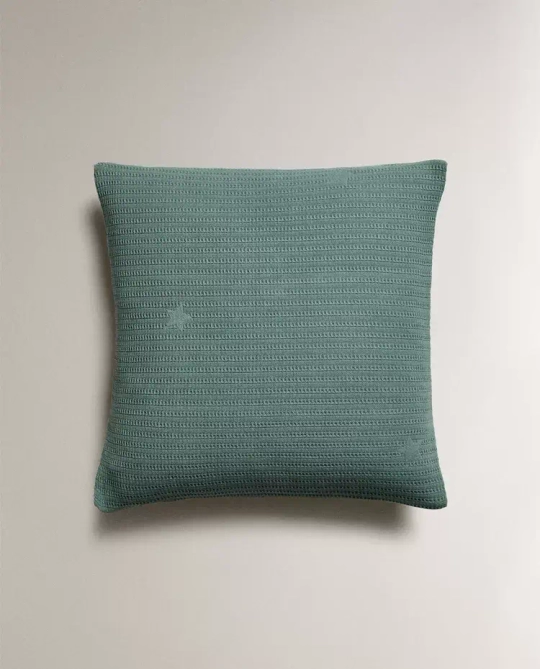 ZARA HOME НАВОЛОЧКА ДЛЯ ДЕКОРАТИВНОЙ ПОДУШКИ С РЕЛЬЕФНЫМ УЗОРОМ ЗВЕЗДЫ, ЗЕЛЕНЫЙ
