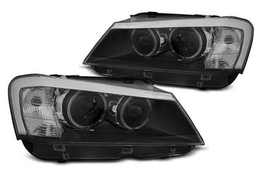 Передние фары Angel Eyes для BMW X3 F25 (10-14) Black