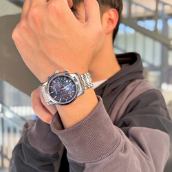 KANGOL Star Collection Quartz Movement Metal Strap Watch Men"s Watches Black Dial