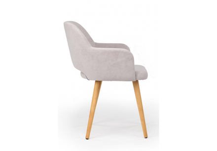 Стул деревянный Woodville Эолин светло-серый (glory 36), светлое дерево, ножки натуральные