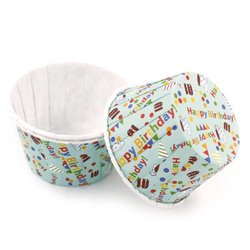 Формы бумажные с ламинацией «Маффин» 50х40 мм (День рождения) 100 шт