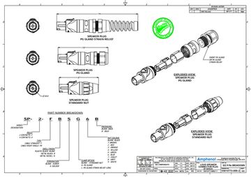 Amphenol SP4F - Кабельный разъем, 4 контакта, корпус из термопластика