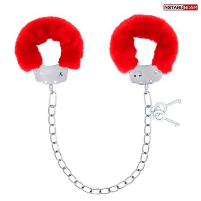 Металлические оковы Notabu с мягкой красной опушкой