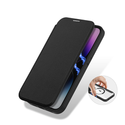Прозрачный чехол книжка черного цвета с поддержкой MagSafe от Dux Ducis для iPhone 14 Pro Max, серия Skin X Pro Series Case