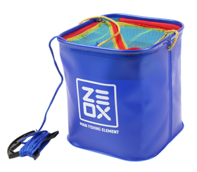 Ведро для рыбалки Zeox Bucket With Rope and Mesh 8л складное