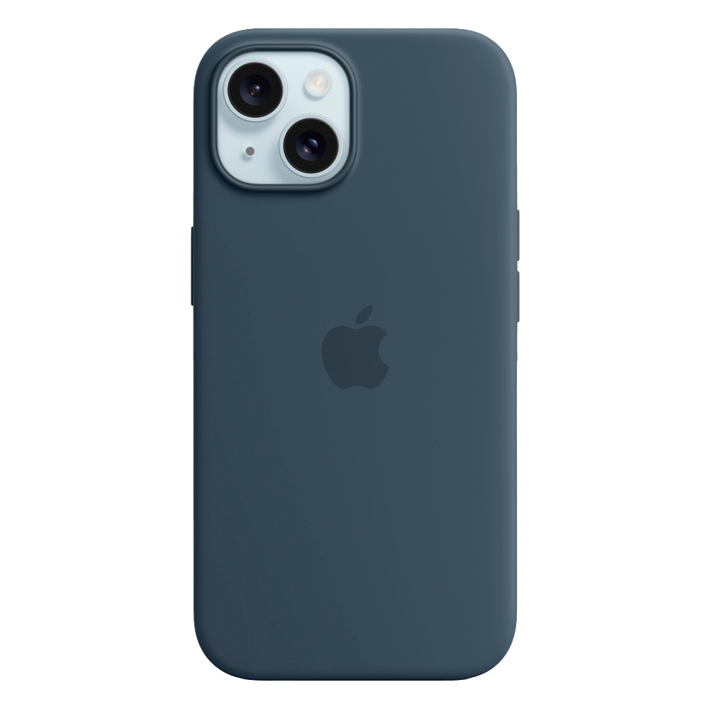 Силиконовый чехол с поддержкой MagSafe Apple Silicone Case для iPhone 15, Storm Blue (Штормовое небо)
