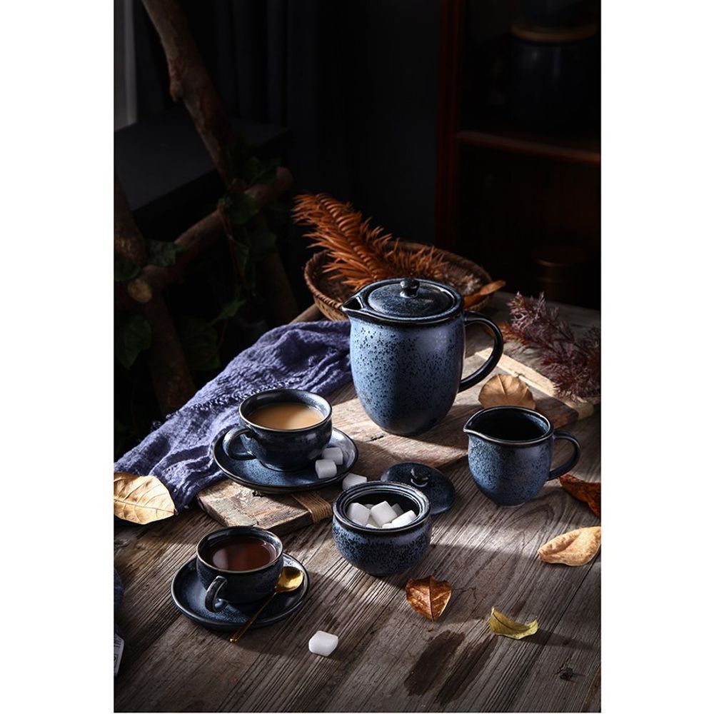 Набор из 2-х фарфоровых чайных пар LJ_BT_CU250, 250 мл, темно-синий