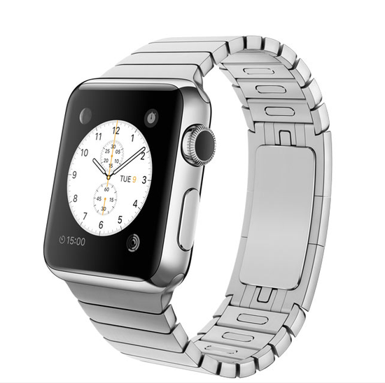 Часы смарт Apple Watch 38мм (серебристный стальной с застежкой "бабочка" на кнопках )