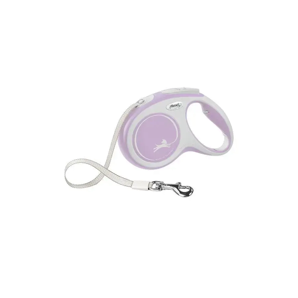 Flexi new comfort tape m поводок-рулетка для собак, светло-розовая 5 м, до 25 кг