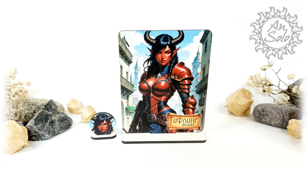 Женский аватар Тифлинг Воин для настольных игр, ДНД