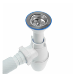 Бутылочный сифон ORIO малый корпус, с литым выпуском 1 1/2х40, с гибкой трубой 40-40/50 А-32019