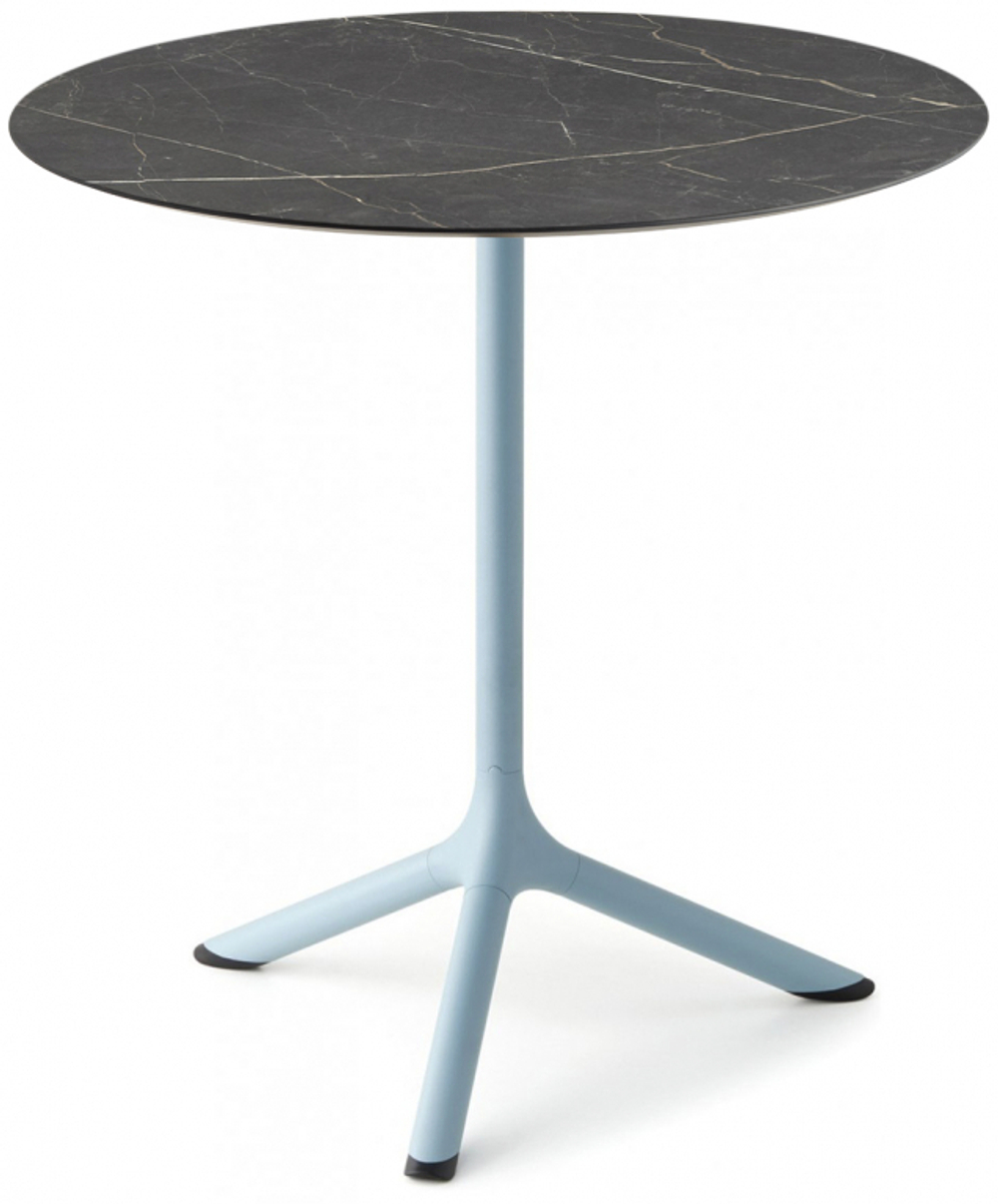 Стол ламинированный обеденный складной Scab Design Tripe Folding, голубой, черный мрамор Сахара