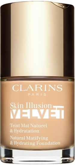 Clarins Skin Illusion Velvet - Жидкая тональная основа с матовым финишем и питательным эффектом, 30 ml