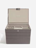 Органайзер для украшений и часов Stackers Classic Jewellery Box, 4 секции - Burgundy (Burgundy / бордовый / Burgundy / 600 / 700 / Органайзер-косметичка с крышкой)