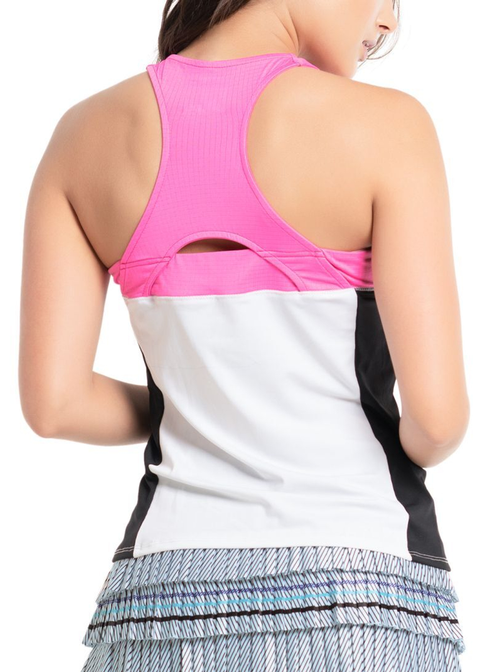 Женский топ теннисный Lucky in Love Prep It Up Scuba High Neck Tank - белый