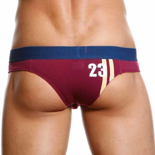 Мужские трусы брифы с синей резинкой CROOTA Inner Sport Bikini Brief Purple CR00042