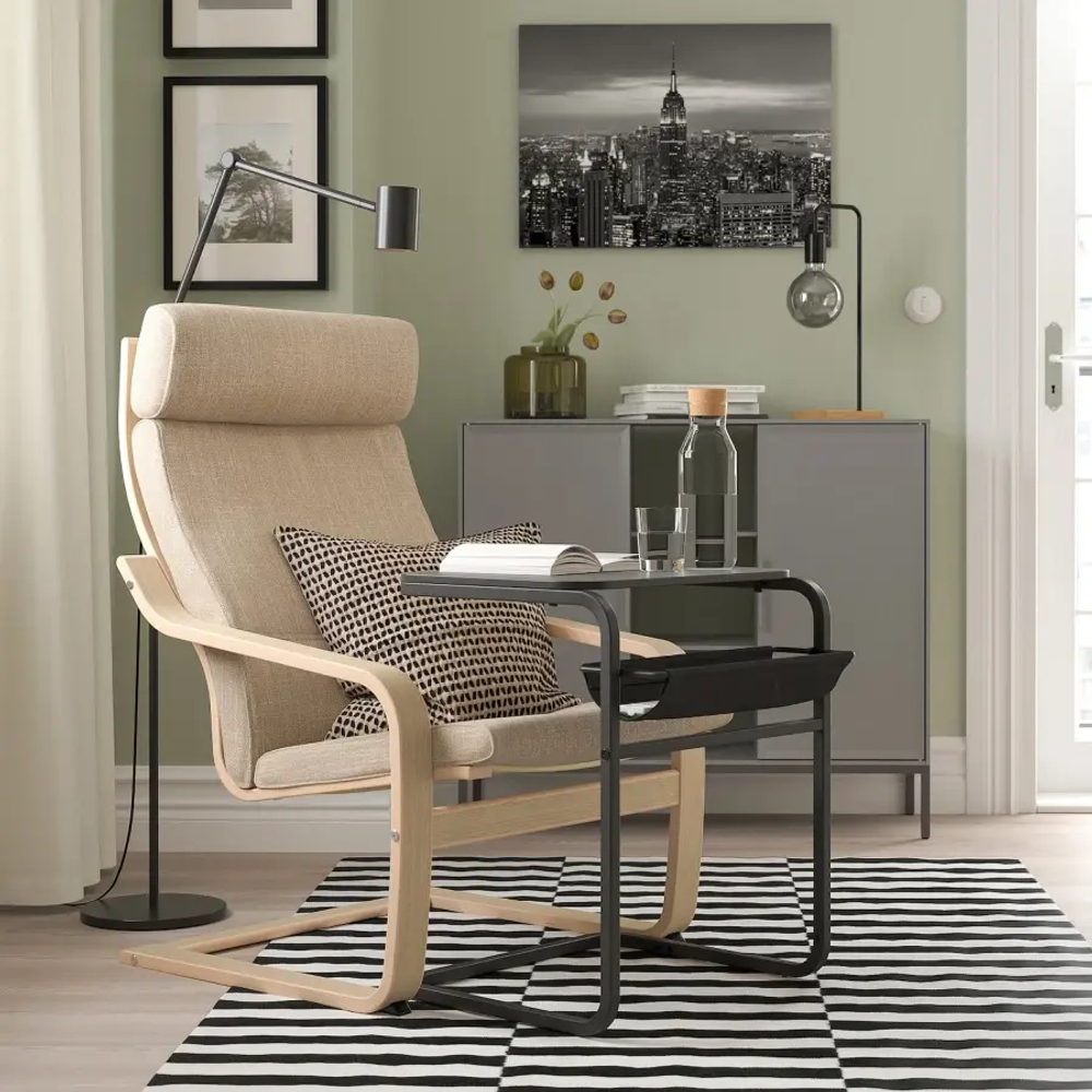 Столик придиванный -  IKEA OLSERÖD/ОЛСЕРОД ИКЕА, 63х53х50 см, черный