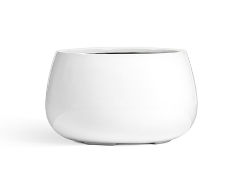 Кашпо TREEZ Effectory - Gloss - Низкая Design-чаша - Белый глянцевый лак