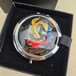 Двустороннее зеркало "Рыбки" с ручной росписью