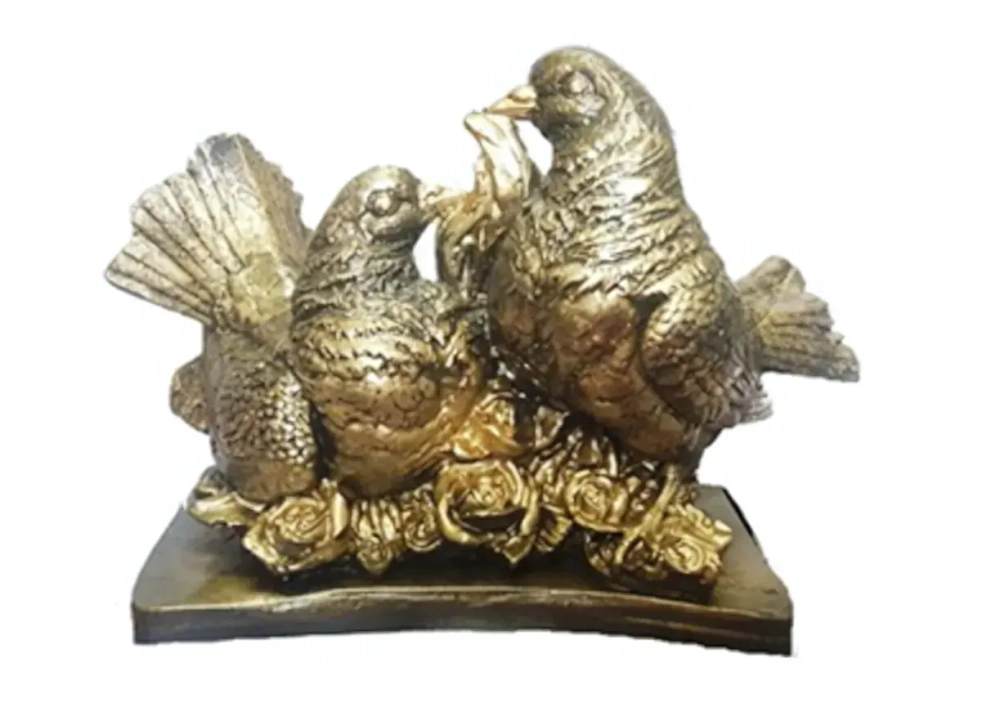 Статуэтка из гипса «Голуби» 30*22см (античное золото)