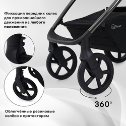 Детская коляска Rant Teo Black Chrome 3 в 1 Black