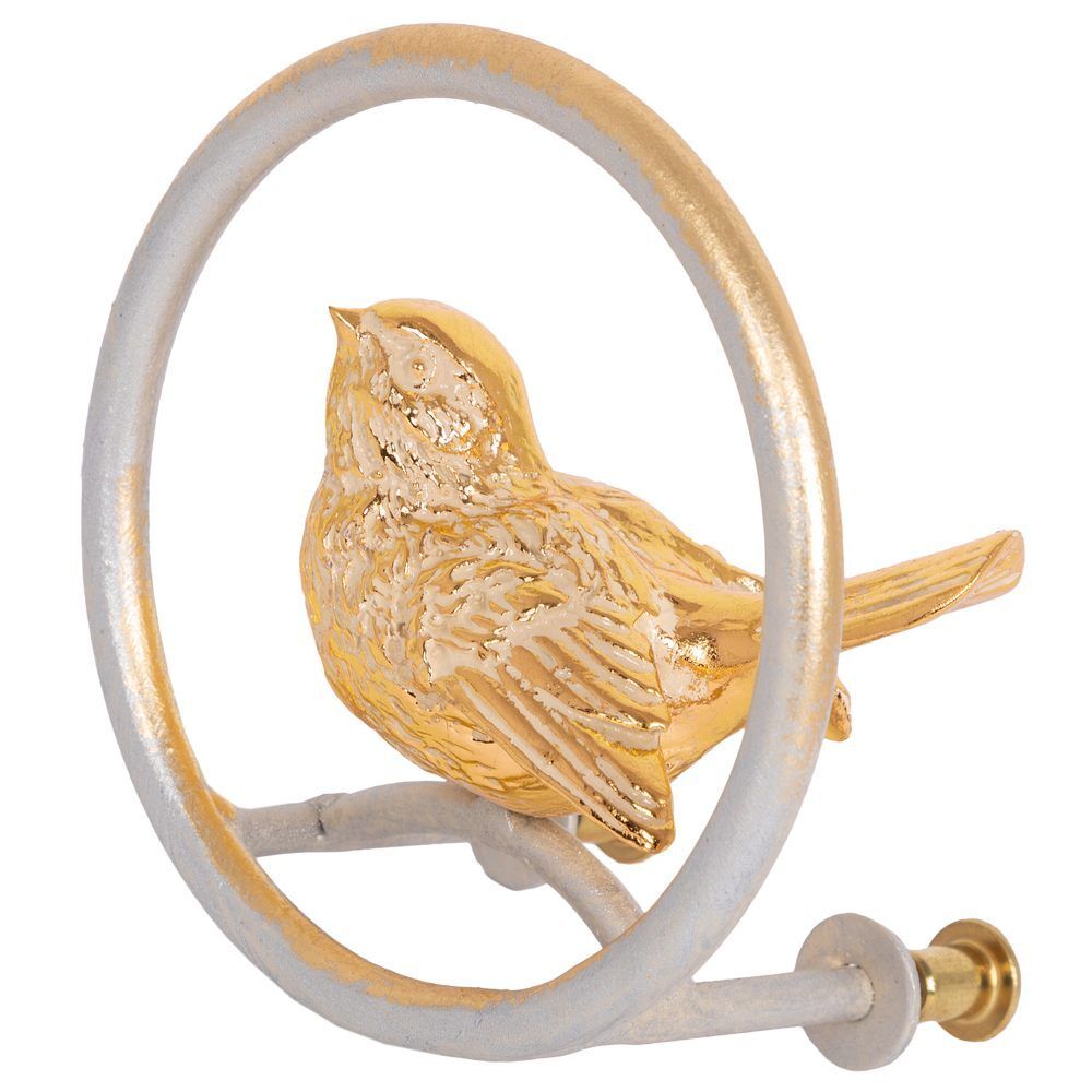 Ручка скоба мебельная Птичка Терра круглая левая Айвори