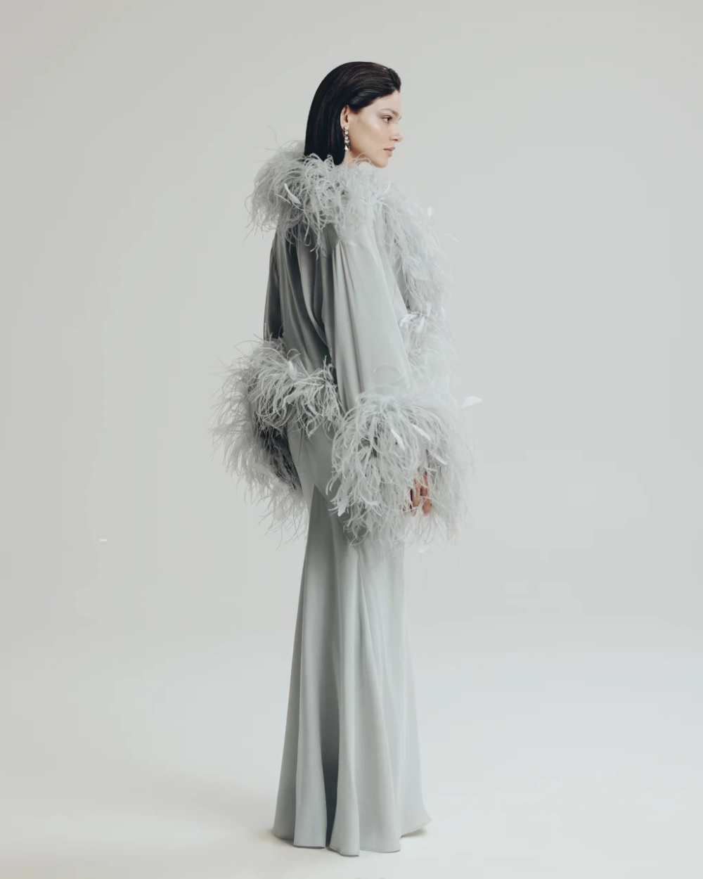 Кардиган серебряное перо, Серый