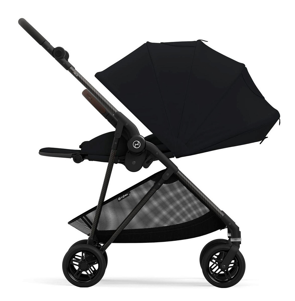 Прогулочная коляска Cybex Melio Carbon Magic Black с дождевиком