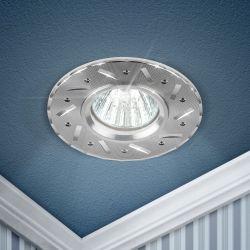 KL41 SL Светильник ЭРА литой алюминевый MR16,12V/220V, 50W серебро | Алюминиевые встраиваемые светильники