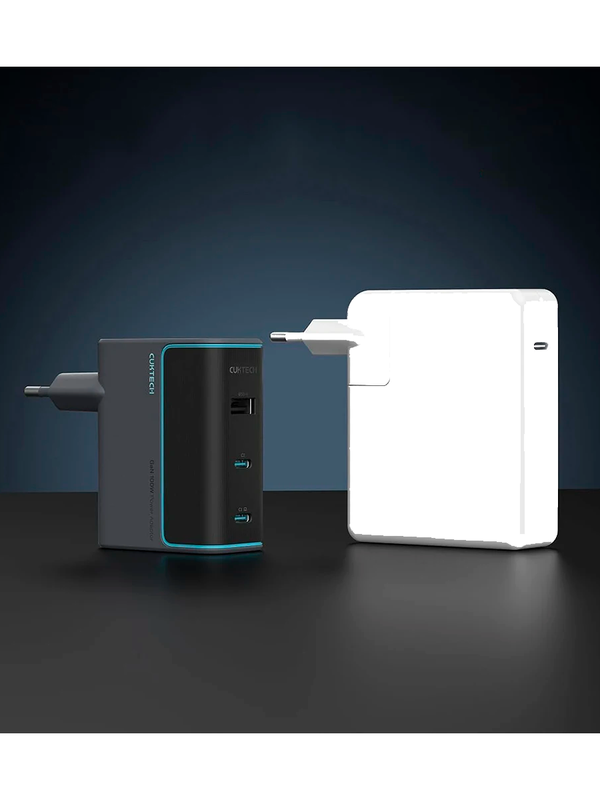 Быстрое зарядное устройство CUKTECH Gan 100W с кабелем USB C, 3-портовый PD, AD1003EU Gray