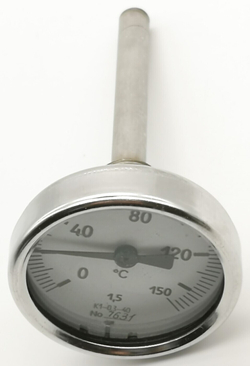Термометр биметаллический ТБ-1 (0+150) 80мм G1/2 , кл 1.5 осевой