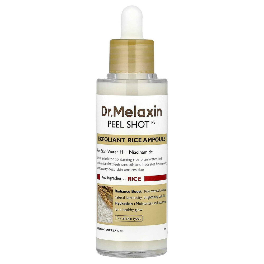 Dr.Melaxin, Peel Shot, отшелушивающая ампула с рисом, для всех типов кожи, 80 мл (2,7 жидк. Унции)