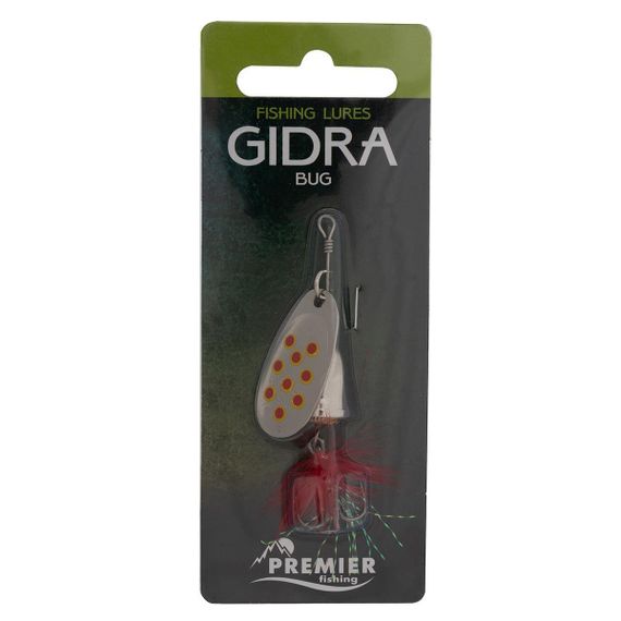 Блесна вращ. Gidra Bug №4, 12гр NI с мухой Premier (PR-SPRH12B-4NI)