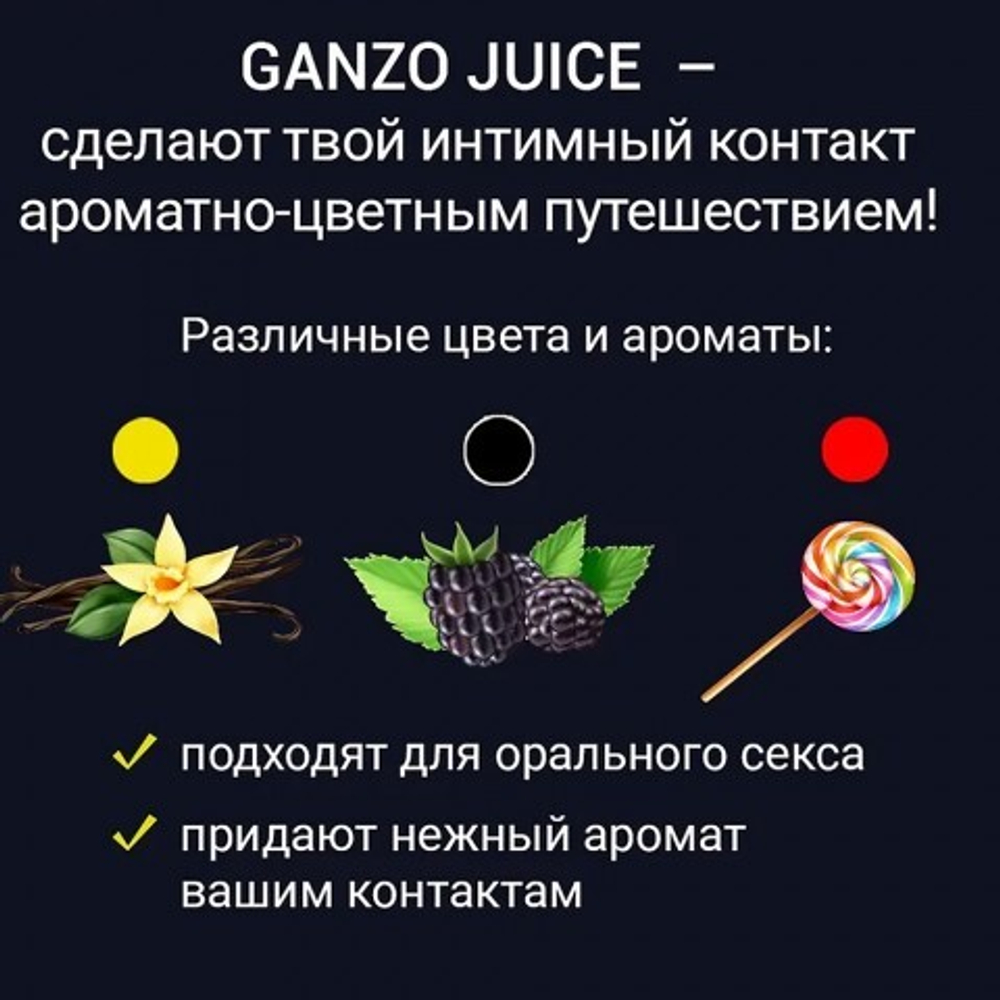 Презервативы ароматизированные Ganzo Juice Black Edition, цветные, 3 шт.