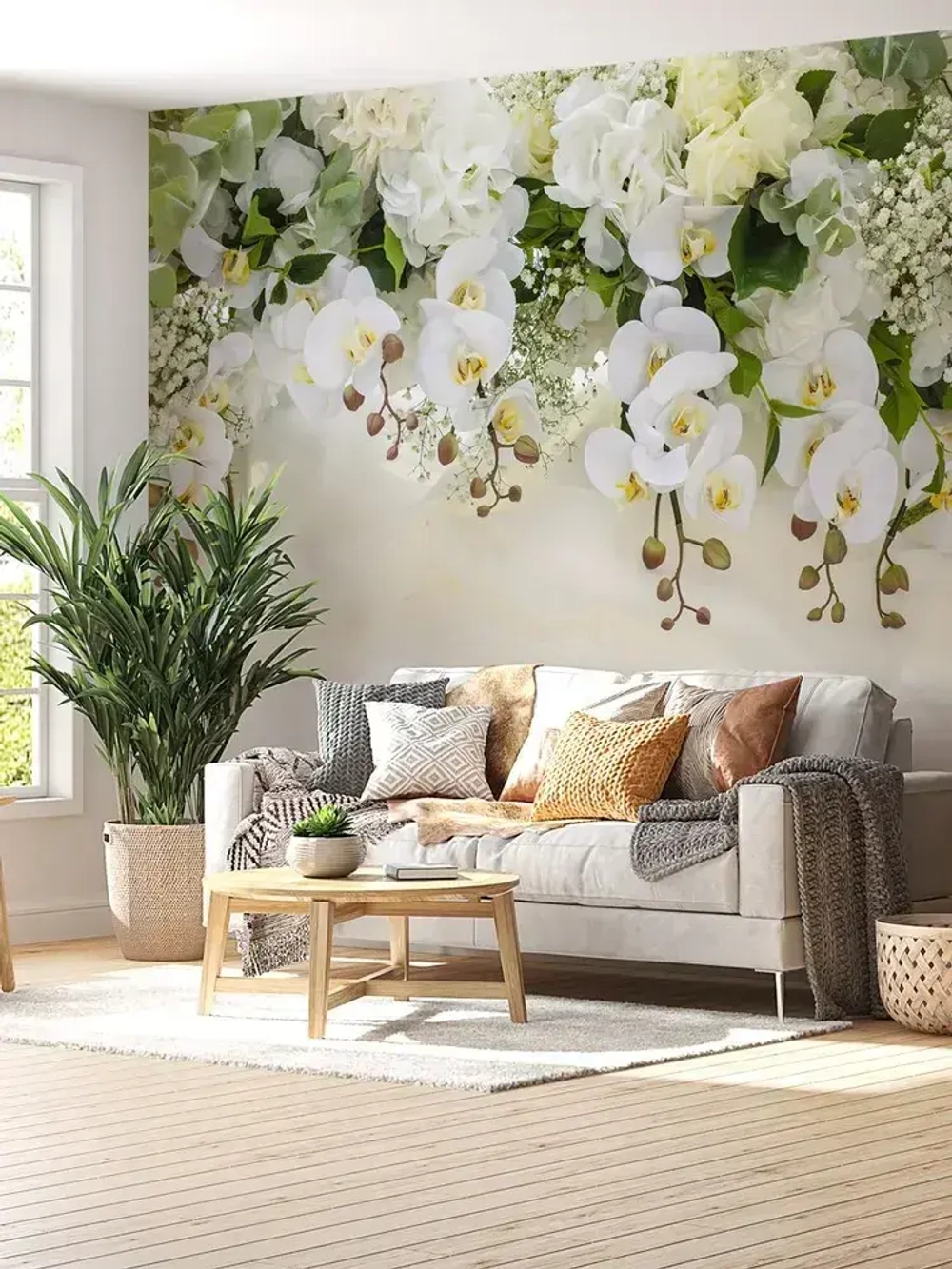 Auroom фотообои в спальню "Цветущие орхидеи" 300х270, флизелиновые, моющиеся, на кухню