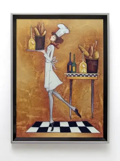 Картина на натуральном холсте "Веселый повар" 35*45 см