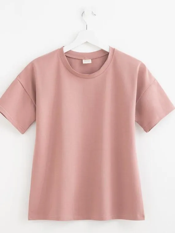 Футболка женская Basic line, цвет пыльно-розовый, р-р 46