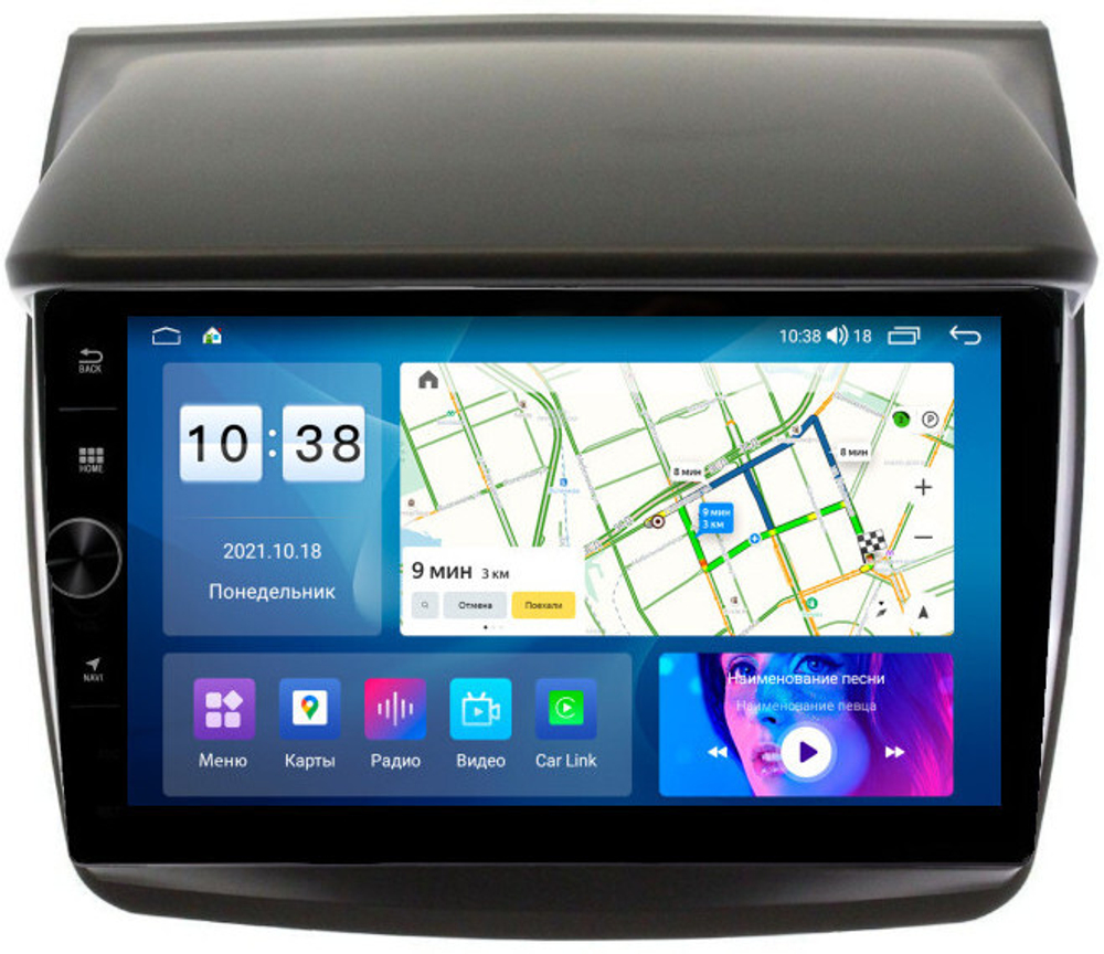 Магнитола для Mitsubishi L200, Pajero Sport 2006-2016 - Parafar PF220FHDAV на Android 13, 8-ядер, 2Гб+32Гб, CarPlay, 4G SIM-слот