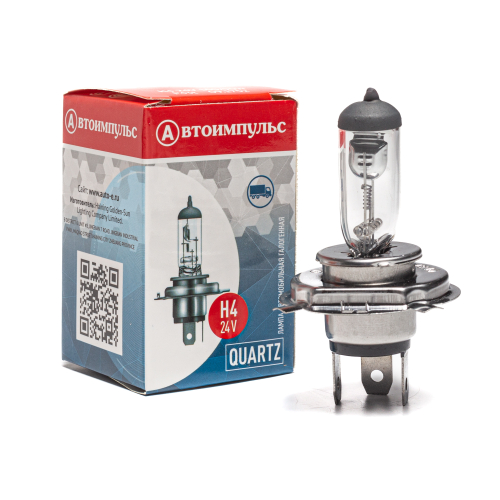 Автолампа галогенная H4, 24 В, 100/90 Вт, P43t