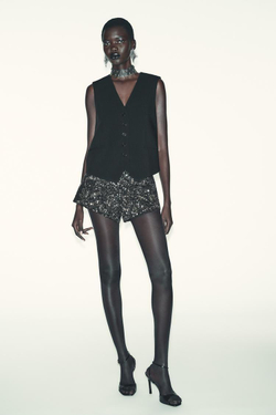 ZARA КЛАССИЧЕСКИЙ ЖИЛЕТ, ЧЕРНЫЙ