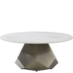 Журнальный столик Sharp Ø90х38 см, белая керамика