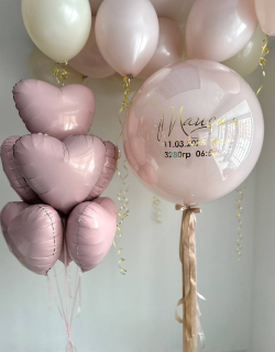 Воздушные шары Пыльная роза на выписку из роддома №2995