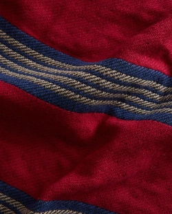 ZARA HOME ХЛОПКОВЫЙ ПЛЕД В ПОЛОСКУ, КРАСНЫЙ