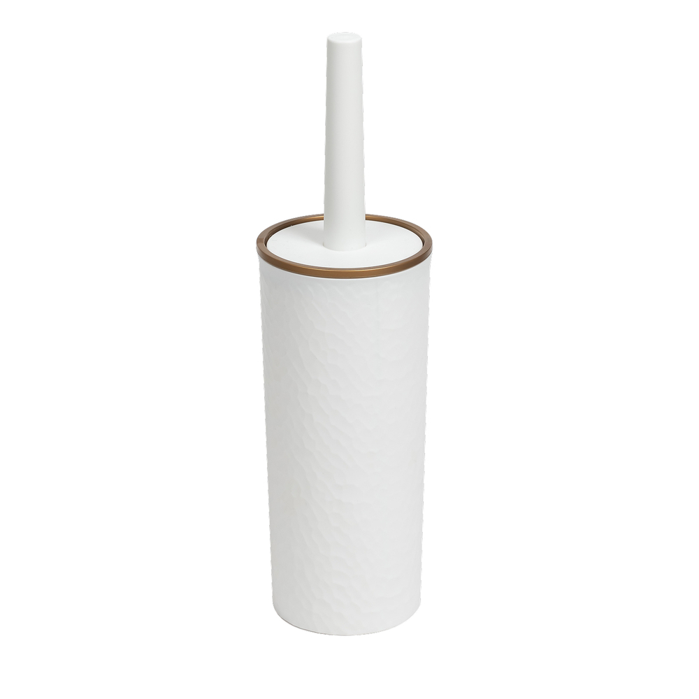 Набор для унитаза Венеция (ерш+подставка) круглый  белый/бронза