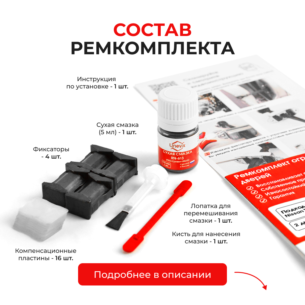 Ремкомплект ограничителей дверей Nissan TEANA (II) J32 (Передние двери, тип 25) 2008-2014