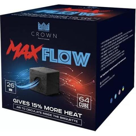 Уголь Crown MaxFlow 1кг 26мм 64шт